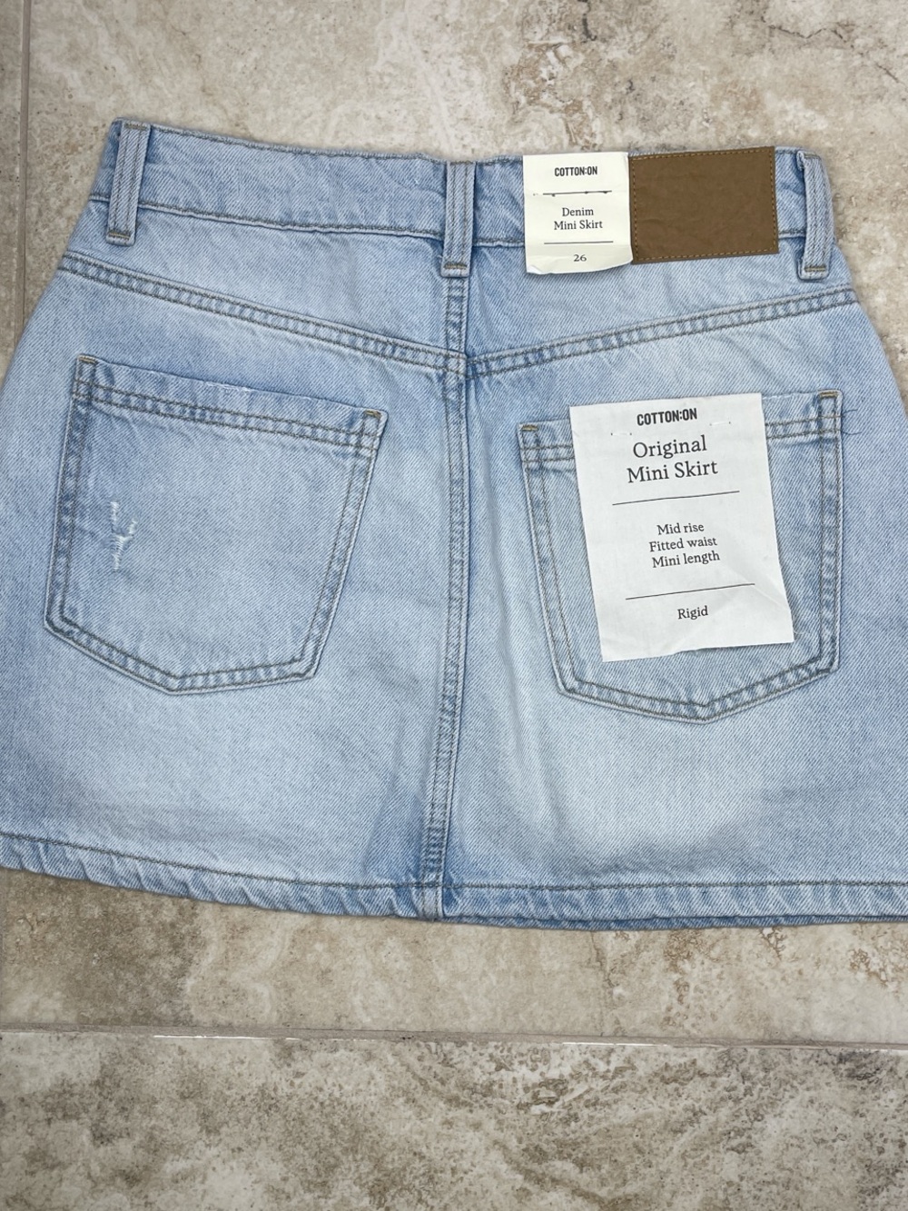 Cotton On Sunlight Blue Denim Mini Skirt Size 26
